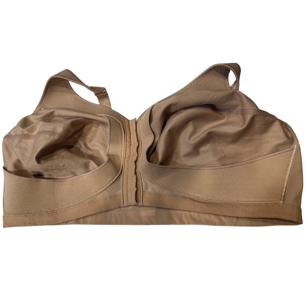 Glamorise 50F tan bra with front hook
 closure